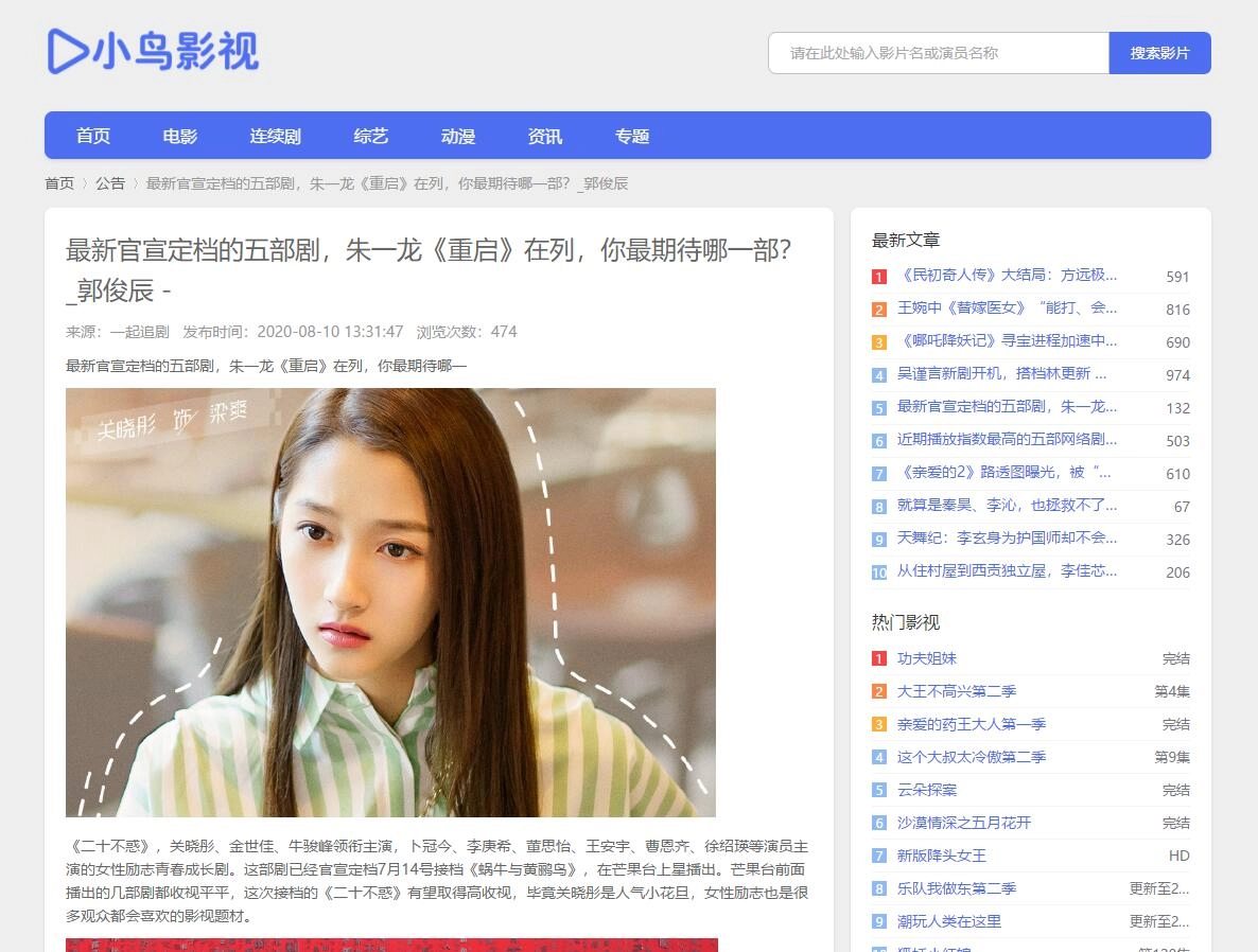 苹果cms蓝色小鸟主题，简约响应式 第4张